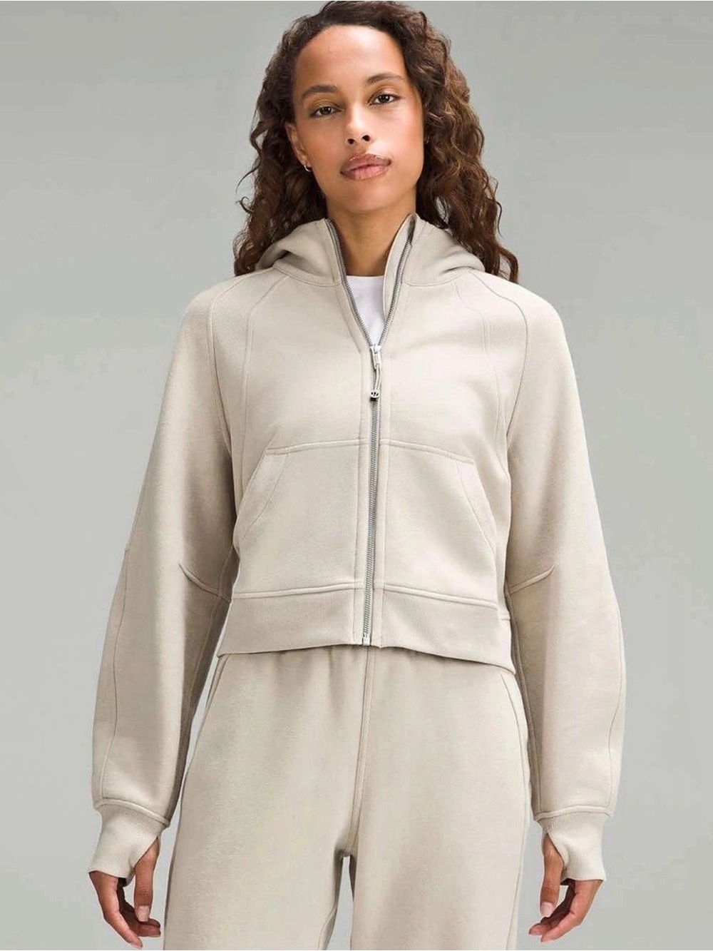 Lululemon mojave tan scuba full zip XS/S
